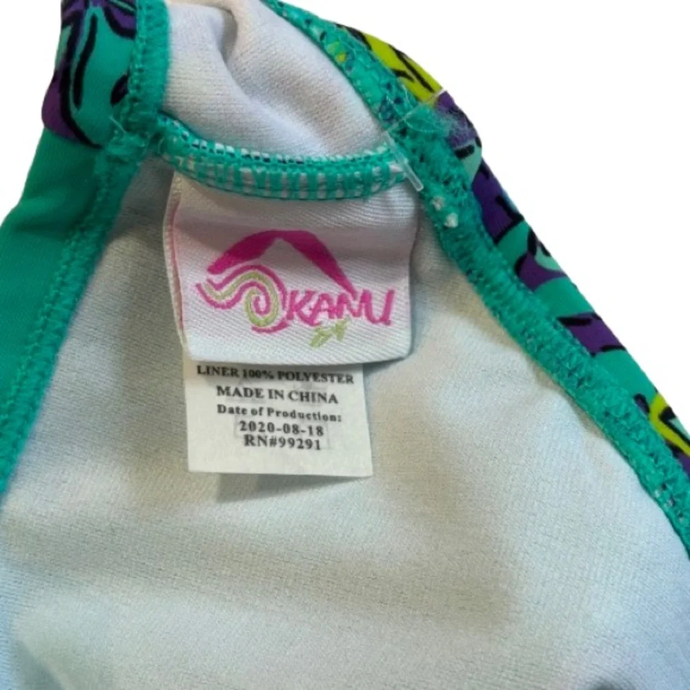 NWT Kanu Surf Karlie Purple Aqua Floral Bikini Set Size 2T - Picture 3 of 6